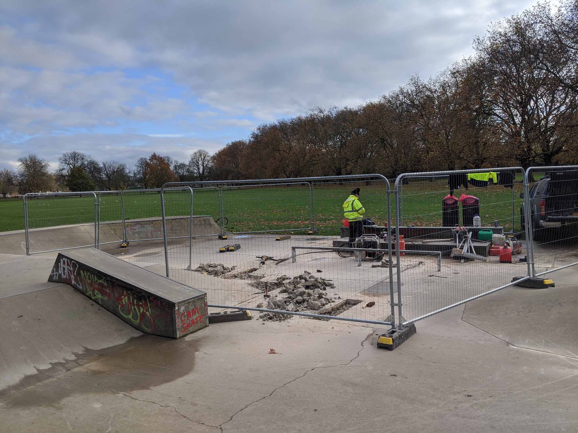 Repairs at Jesus Green